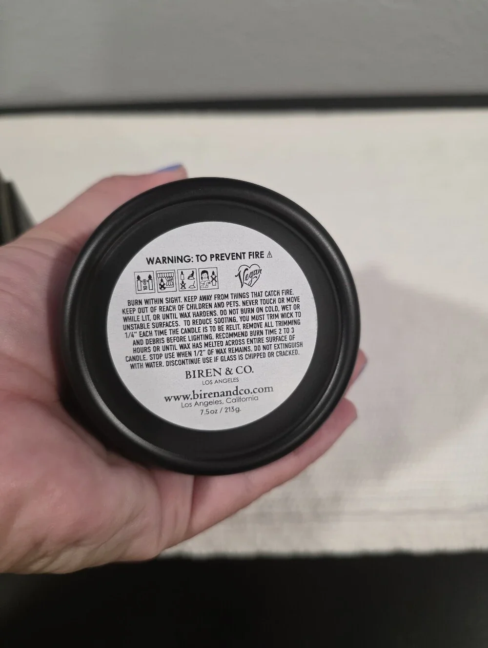 Biren & Co Candle 7.5 OZ Vanilla Oak